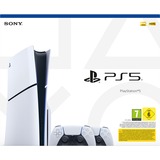 Sony PlayStation 5 (Slim) + deux manettes sans fil DualSense, Console de jeu Blanc/Noir