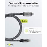 goobay Adaptateur réseau USB-C 3.2 Gen1 vers RJ-45, Carte réseau Noir/Argent, 5 mètres