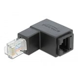 DeLOCK Adaptateur RJ-45 Cat. 6 Plug > Socket, 90°. Noir