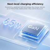 Lenovo 65W Mini USB-C GaN Charger Noir, 1x USB-C, avec câble