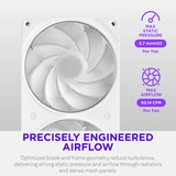 NZXT F360 RGB ventilateurs de boîtier Blanc, 3 pièces, 360 x 120 x 25 mm, PWM