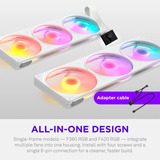 NZXT F360 RGB ventilateurs de boîtier Blanc, 3 pièces, 360 x 120 x 25 mm, PWM