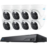 Reolink NVS16-8MD8, 8 MP PoE intelligent, Caméra de surveillance Blanc/Noir, 8 pièces, 8 MP, PoE, 4 To