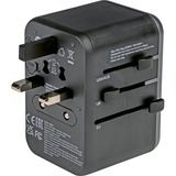 Verbatim Adaptateur universel de voyage UTA-04, Prise de voyage Noir/Argent, 3x USB-A, 2x USB-C