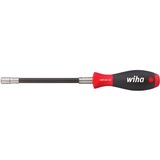 Wiha Tournevis avec porte-embout Serrage SoftFinish avec bague de verrouillage Noir/Rouge, Arbre flexible, 1/4"