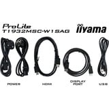 iiyama ProLite T1932MSC-W1SAG 19" Moniteur tactile Blanc, 1x DisplayPort, 1x HDMI, 1x VGA