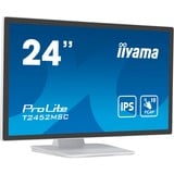 iiyama ProLite T2452MSC-W1 24" Moniteur  Blanc/Noir, Touch, HDMI, DisplayPort, USB, Audio