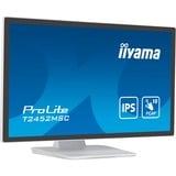 iiyama ProLite T2452MSC-W1 24" Moniteur  Blanc/Noir, Touch, HDMI, DisplayPort, USB, Audio