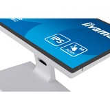 iiyama ProLite T2452MSC-W1 24" Moniteur  Blanc/Noir, Touch, HDMI, DisplayPort, USB, Audio