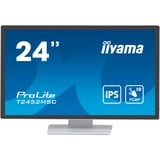 iiyama ProLite T2452MSC-W1 24" Moniteur  Blanc/Noir, Touch, HDMI, DisplayPort, USB, Audio