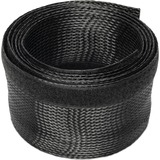 Digitus Chemin de câbles flexible avec fermeture velcro, Tuyau flexible de câble Noir, 2 m