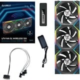 Lian Li UNI FAN SL120 Wireless Reverse Blade ventilateurs de boîtier RGB  Noir, 3 pièces, 120 x 124.5 x 28 mm, PWM