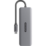 Sitecom 8 en 1 USB-C Power Delivery Multiport Adapteur, Station d'accueil Gris