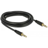 DeLOCK 3,5 mm mâle > 3,5 mm mâle, Câble Noir, 3 mètres