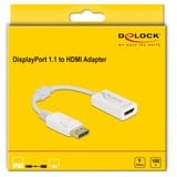 DeLOCK DisplayPort 1.1 > HDMI, Adaptateur Blanc, 0,15 mètres