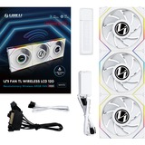 Lian Li UNI FAN TL120 LCD Reverse Blade Wireless Triple Pack, Ventilateur de boîtier Blanc, 4 broches PWM + 1x 9 broches USB, contrôleur inclus