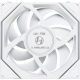 Lian Li UNI FAN TL 120 LCD Wireless Reverse Blade ventilateurs de boîtier RGB  Blanc, 3 pièces, 120 x 124 x 28 mm, PWM, 1x 9 broches USB, contrôleur inclus
