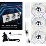 Lian Li UNI FAN TL 120 LCD Wireless Reverse Blade ventilateurs de boîtier RGB  Blanc, 3 pièces, 120 x 124 x 28 mm, PWM, 1x 9 broches USB, contrôleur inclus