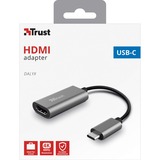 Trust Dalyx USB-C > HDMI, Adaptateur Argent/Noir, 0,2 mètres