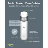 goobay Cordless Mini Vacuum Cleaner Advanced, Aspirateur à main Blanc