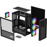 DeepCool CH560 Digital boîtier midi tower Noir | 1x USB-A | 1x USB-C | RGB | Verre Trempé