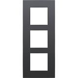 Niko Plaque de recouvrement triple avec entraxe de 60 mm - Vertical, Finition Anthracite
