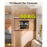 goobay Support mural TV Caravan FIXE (M), 23 à 42 pouces Noir