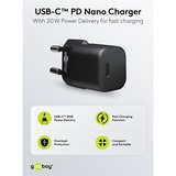 goobay  Chargeur rapide USB-C PD GaN Nano (20 W) Noir, 1x USB-C, Power Delivery 3.0