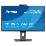 iiyama ProLite XB2797QSNPH-B1 27" Moniteur Noir, 1x DisplayPort, 1x HDMI, 3x USB-C, 2x USB-A, 1x RJ-45, Webcam