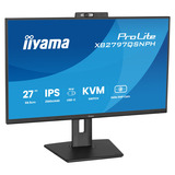 iiyama ProLite XB2797QSNPH-B1 27" Moniteur Noir, 1x DisplayPort, 1x HDMI, 3x USB-C, 2x USB-A, 1x RJ-45, Webcam