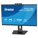 iiyama ProLite XB2797QSNPH-B1 27" Moniteur Noir, 1x DisplayPort, 1x HDMI, 3x USB-C, 2x USB-A, 1x RJ-45, Webcam
