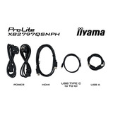iiyama ProLite XB2797QSNPH-B1 27" Moniteur Noir, 1x DisplayPort, 1x HDMI, 3x USB-C, 2x USB-A, 1x RJ-45, Webcam
