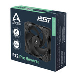 ARCTIC P12 Pro Reverse ventilateur de boîtier Noir, 120 x 120 x 27 mm, PWM, 120 x 120 x 27 mm, PWM