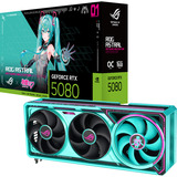 ASUS GeForce RTX 5080 ROG ASTRAL GAMING OC Hatsune Miku Edition, Carte graphique Turquoise, DLSS 4, 3x DisplayPort, 2x HDMI 2.1