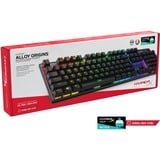 HyperX Alloy Origins, clavier gaming Noir, Layout États-Unis, HyperX Aqua, US layout, HyperX Aqua, RGB LED