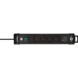 Brennenstuhl Premium-Line multiprise à 4 prises avec usb Noir, 4x prises, 1x USB-C, 1x USB-A
