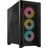 Corsair 4000D RGB AIRFLOW boîtier midi tower Noir | 1x USB-A | 1x USB-C | RGB | Verre Trempé