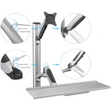 Digitus Support mural flexible pour postes de travail DA-90354 Argent