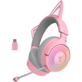 Razer Kraken Kitty V3 Pro Quartz casque gaming over-ear Rose/gris, RGB, 2.4 GHz / Bluetooth / USB
