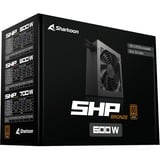 Sharkoon SHP Bronze, 600 Watt alimentation  Noir, 600 W, 100 - 240 V, 47 - 63 Hz, 10 - 5 A, Actif, 120 W