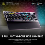 Corsair RGB clavier gaming Noir, Layout US (QWERTY), Membrane, 100%