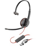 HP Poly Blackwire 3210 Monaural USB-C casque on-ear Noir, PC