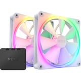 NZXT F140 RGB DUO ventilateurs de boîtier Blanc, 2 pièces, 140 x 140 x 25 mm, PWM, contrôleur inclus