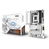 SAPPHIRE PURE B850A WIFI 7 carte mère socket AM5 Blanc/Noir, RAID, 2.5 Gb-LAN, Wi-Fi 7, BT 5.4, Sound, ATX