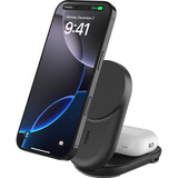 Belkin UltraCharge 2-en-1 chargeur magnétique pliable Qi2 25 W Noir, USB-C, 25 W
