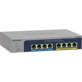 Netgear MS108UP, Switch Gris, Non-géré, 2.5G Ethernet (100/1000/2500), Full duplex, Connexion Ethernet, supportant l'alimentation via ce port (PoE), Montage mural