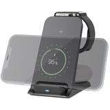 goobay 3-en-1 Wireless Charger, Chargeur Noir