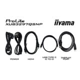 iiyama ProLite XUB3297QSNP-B1 32" Moniteur Noir, 1x DisplayPort, 1x HDMI, 4x USB-C, 2x USB-A, 1x RJ-45