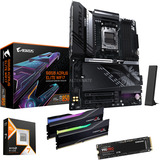 ALTERNATE Upgrade Kit B850 AORUS ELITE WIFI7 + Ryzen 7 9800X3D + 64 Go + SSD 2 To Noir, Carte mère, CPU, mémoire, SSD