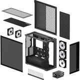 ARCTIC Xtender (Black) boîtier midi tower Noir (Mat) | 2x USB-A | 1x USB-C | RGB | Verre Trempé